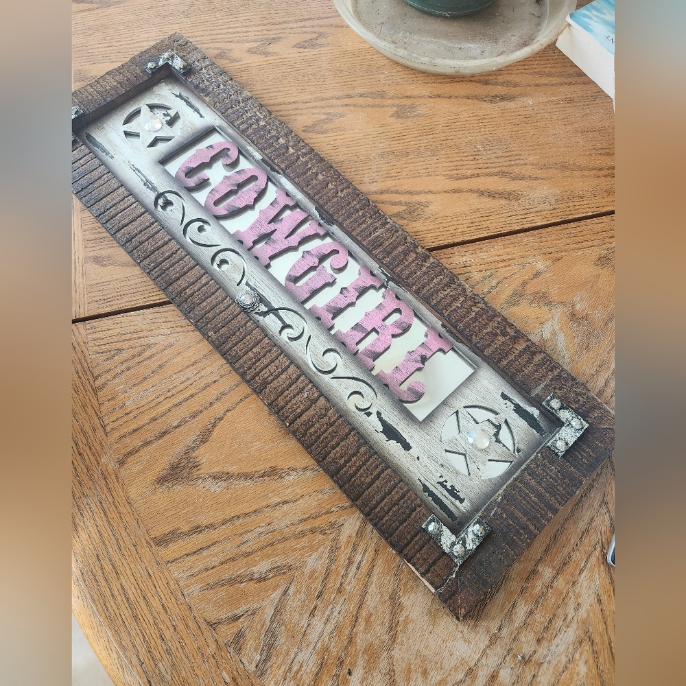 Cowgirl Mirrored Sign